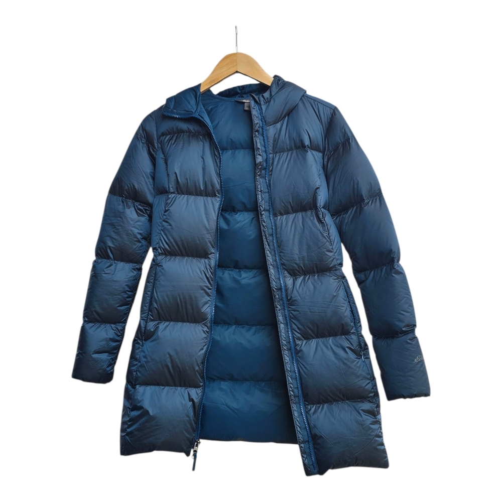 Eddie Bauer Blue Quilted Puffer Coat with Hood